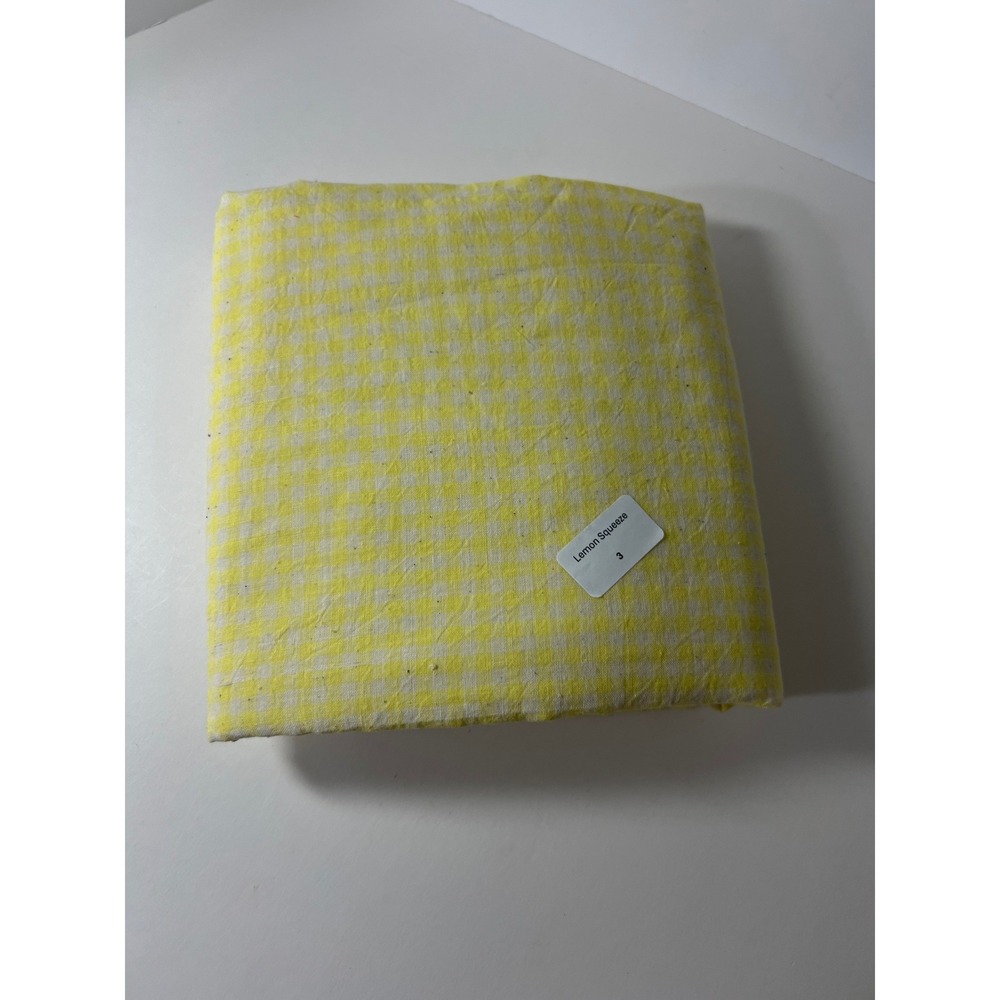 Merchant‎ & Mills Lemon Squeeze Check Natural Indian Cotton Fabric 46" x 3yds